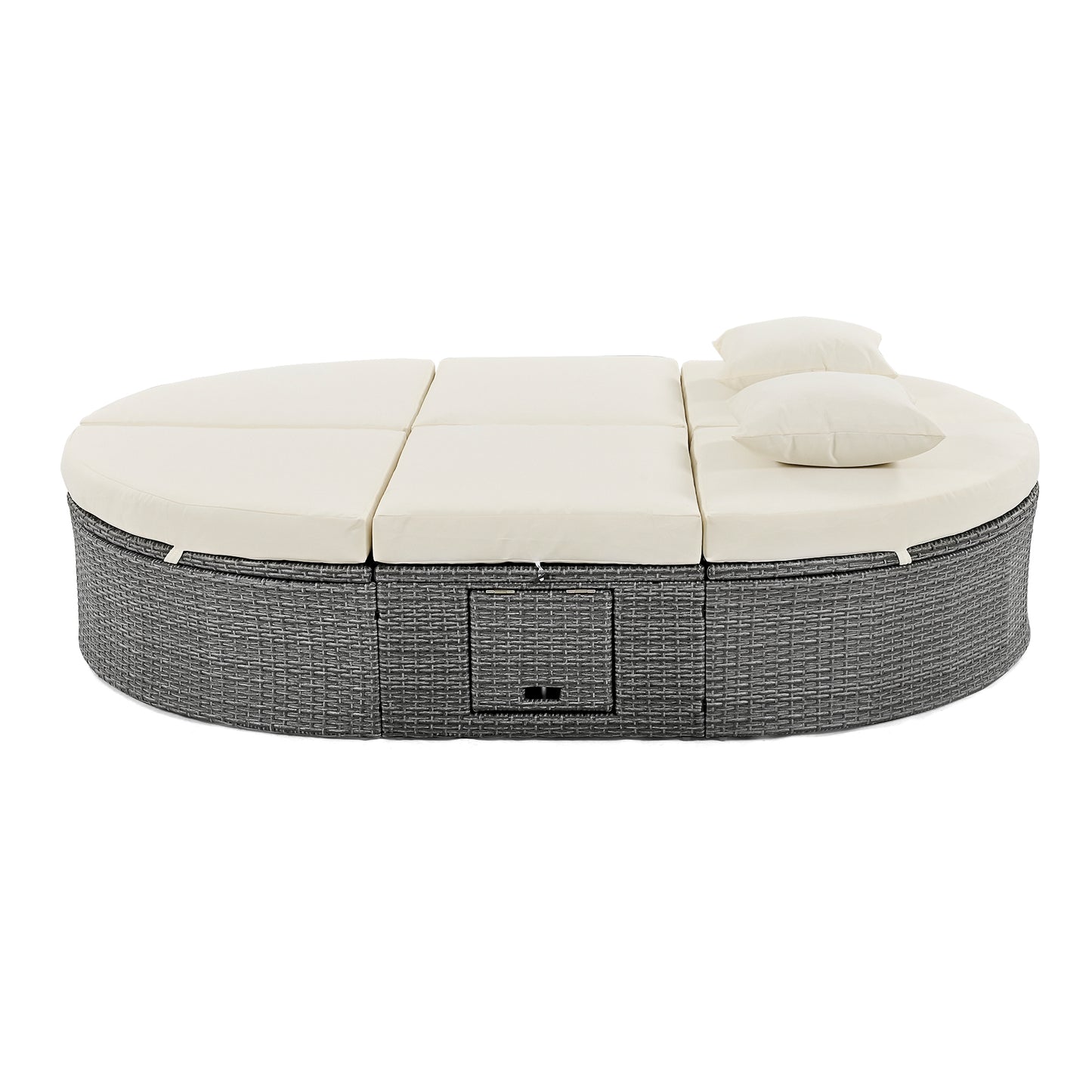 Outdoor Sun Bed Patio 2-Person Daybed, Cushions, Pillows