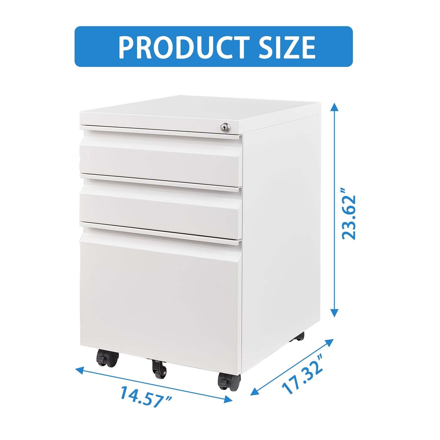 Mobile File Cabinet with Lock, for Home Office