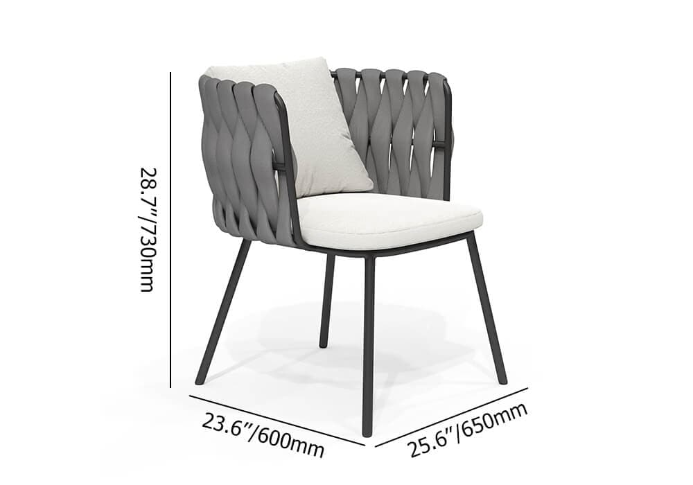 7 Pieces Outdoor Dining Set with Faux Marble Top & Aluminum Table