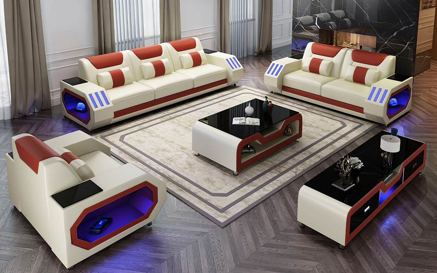 Modern Leather Sofa Set