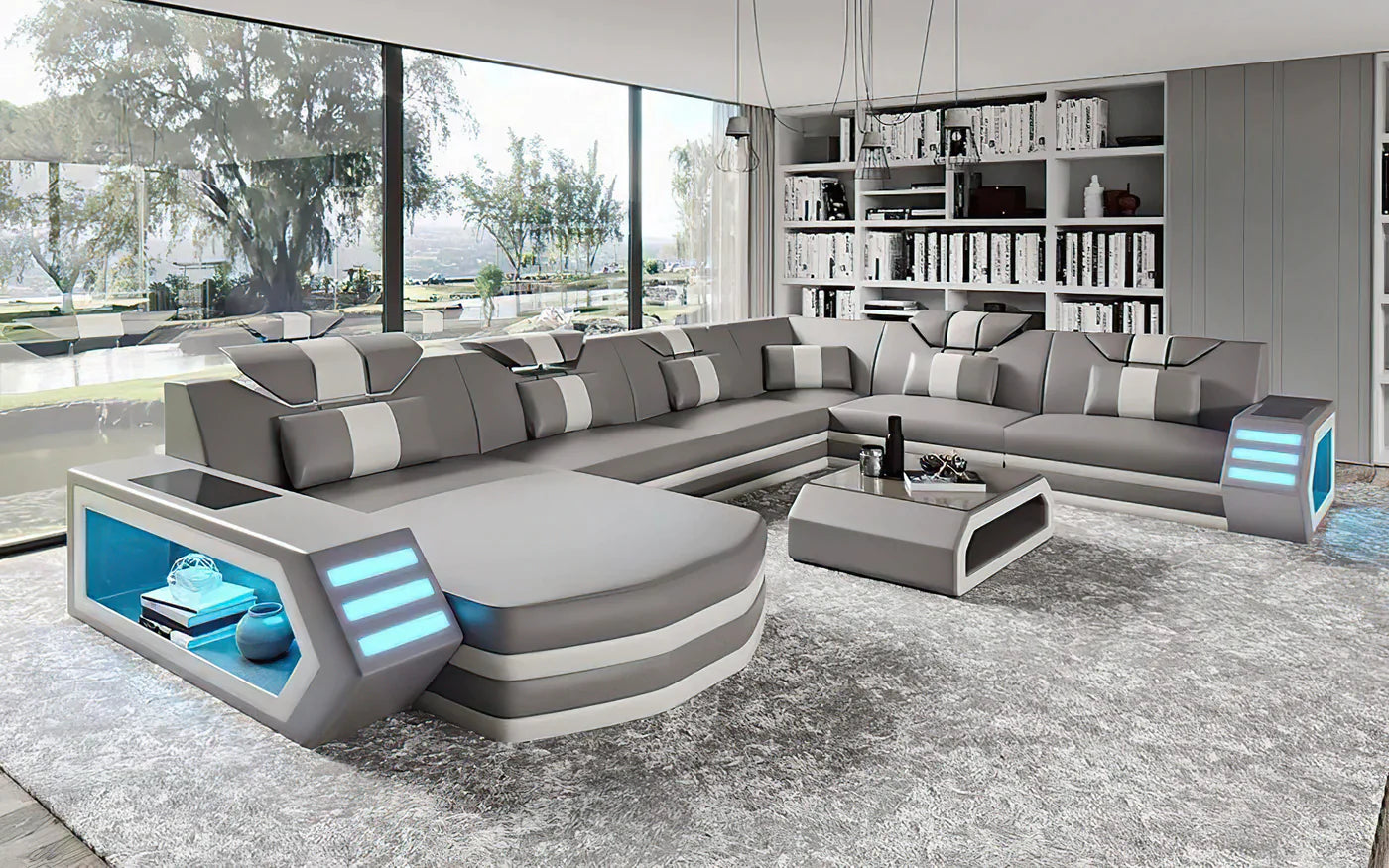 Sectional with LED Lights