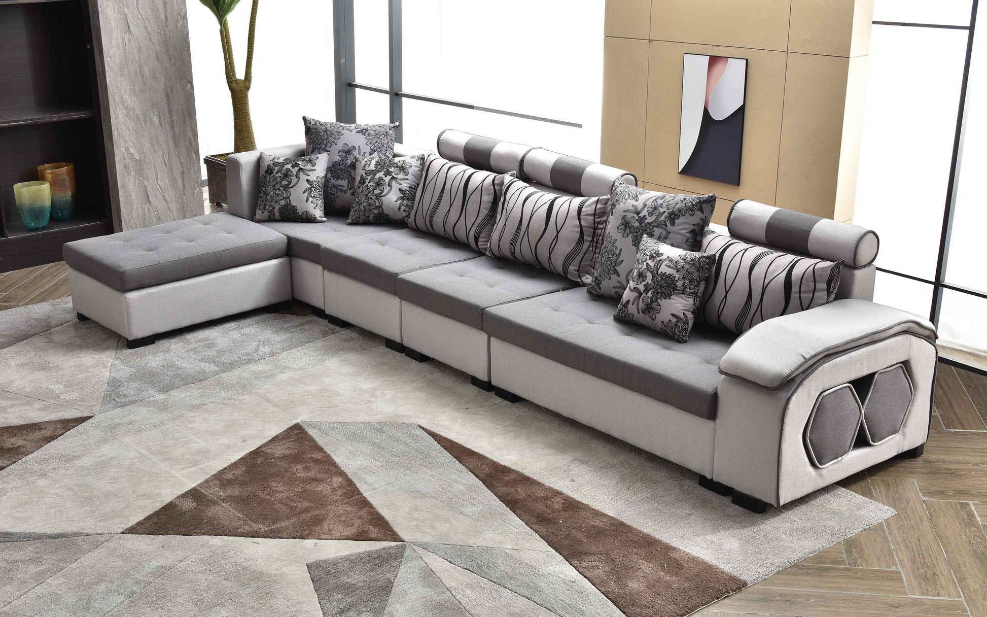 Selena Modular Tufted Sectional Style