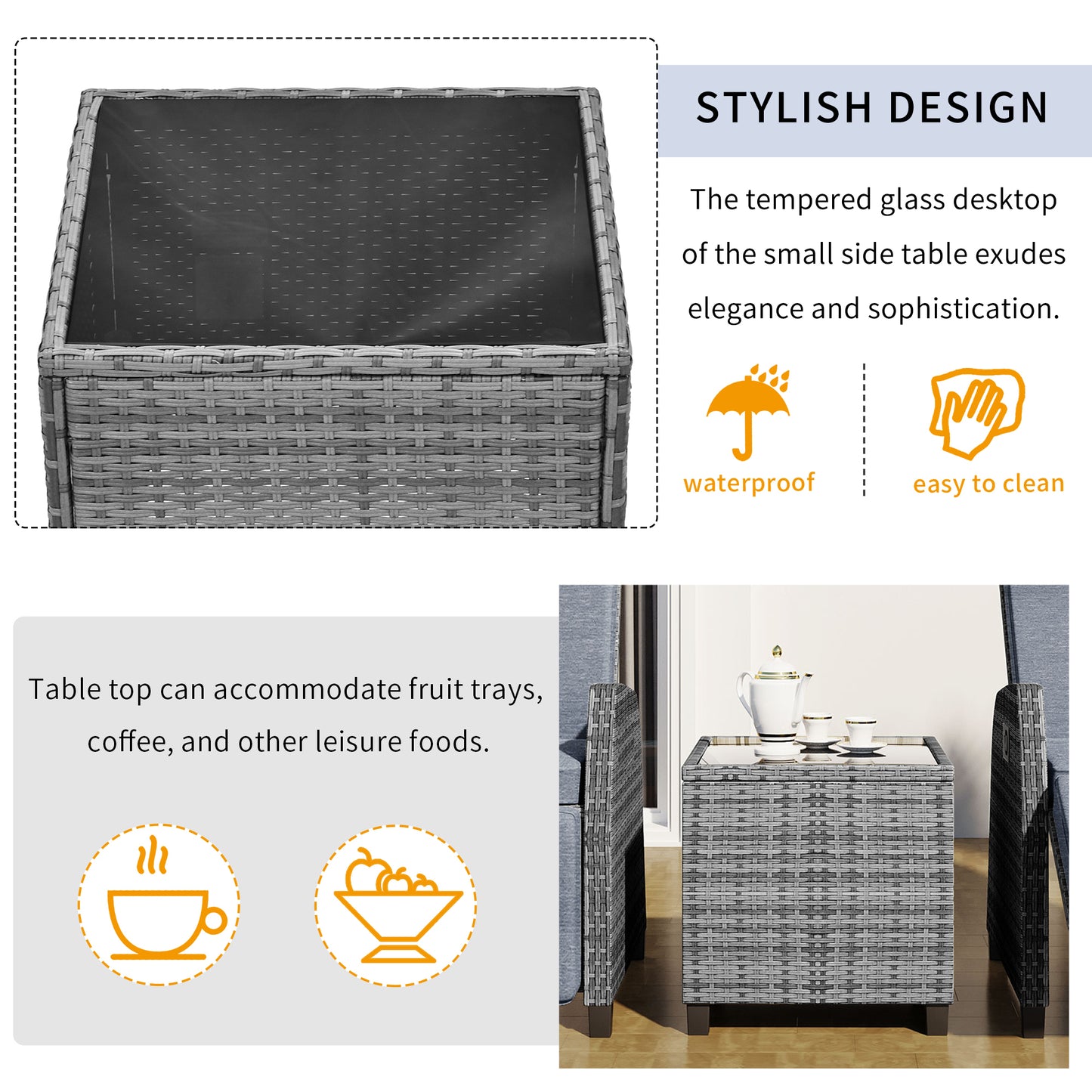 Outdoor Two-person Combination, Coffee Table, Adjustable