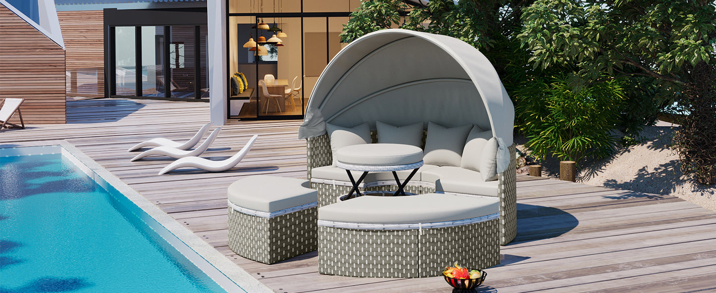 Patio Furniture Round Outdoor Sectional Sofa Set