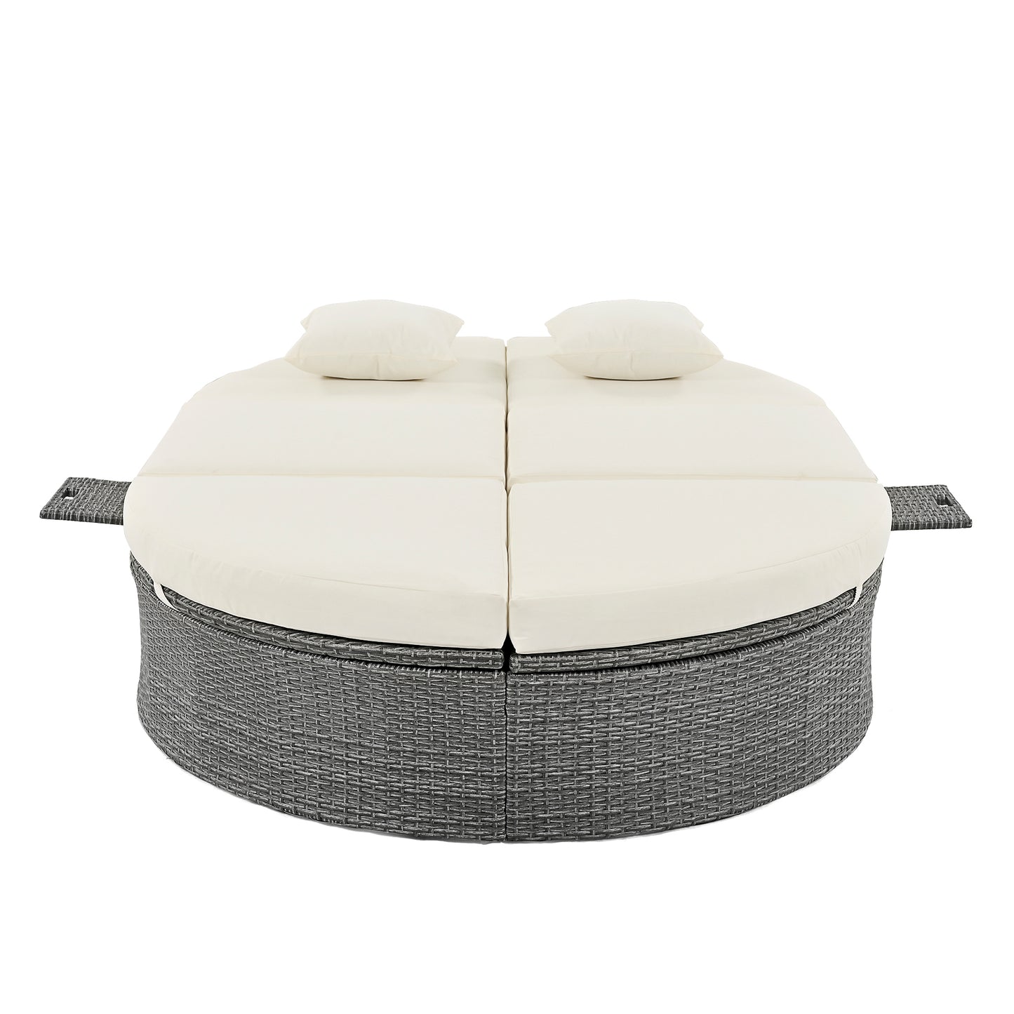 Outdoor Sun Bed Patio 2-Person Daybed, Cushions, Pillows