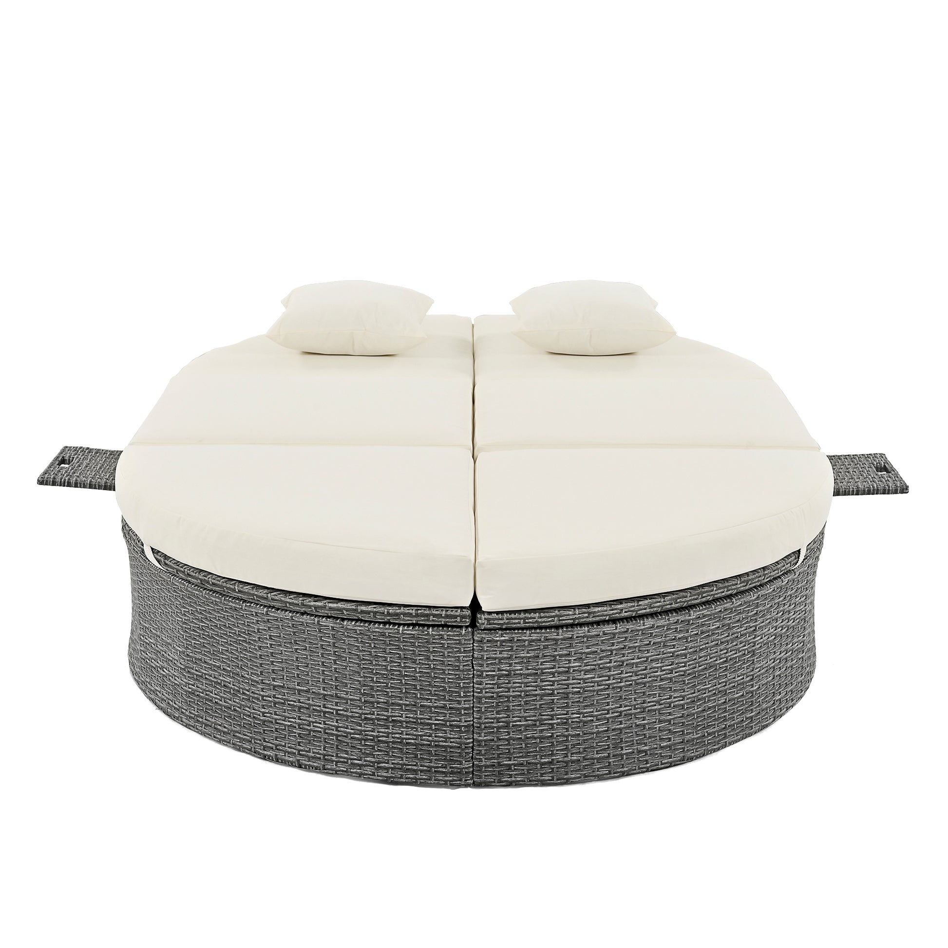 Outdoor Sun Bed Patio 2-Person Daybed, Cushions, Pillows