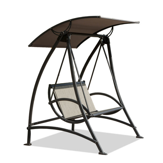 2-Seat Patio Chair, Outdoor Porch Swing, Adjustable Canopy