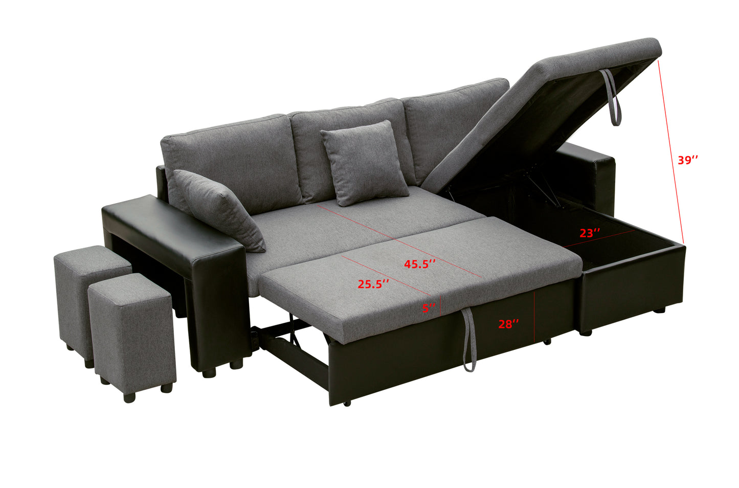 Artemax Linen Reversible Sleeper Sectional