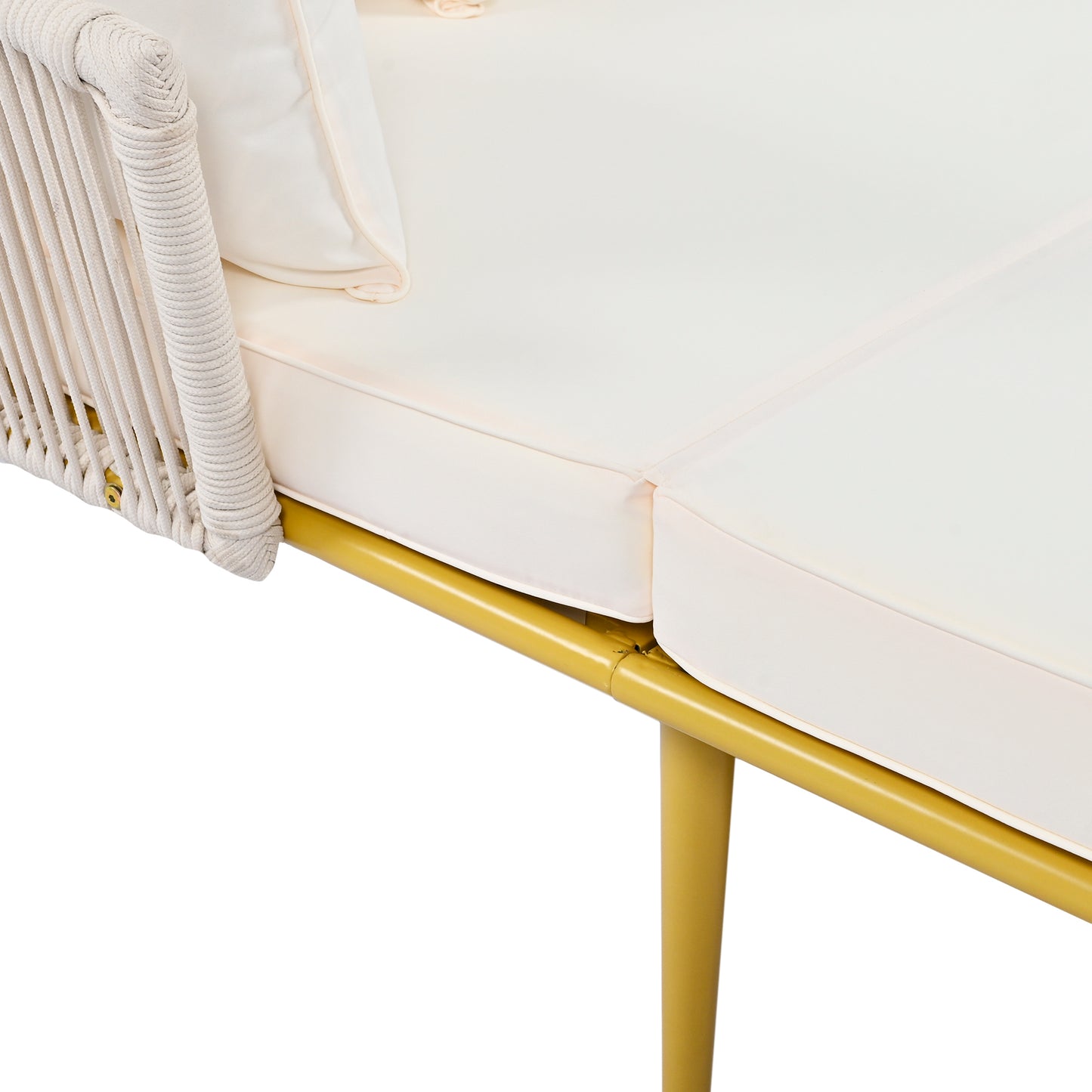 Outdoor Patio Daybed, Backrest with Washable Cushions