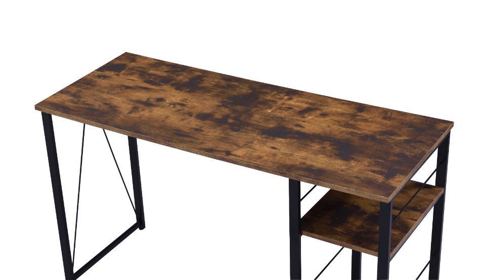 Vadna Writing Desk, Weathered Oak & Black Finish