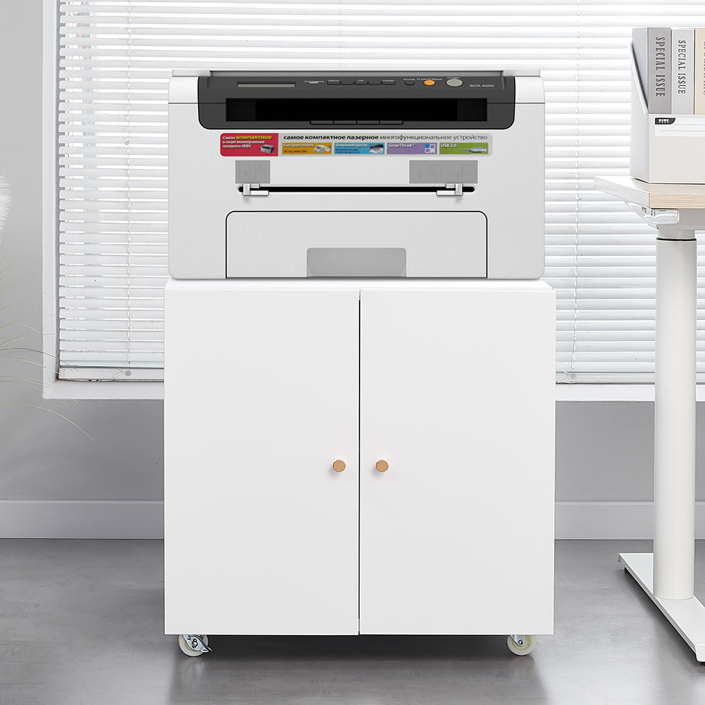 Printer Stand Storage Mobile Adjustable Shelf File Cabinet on Wheels