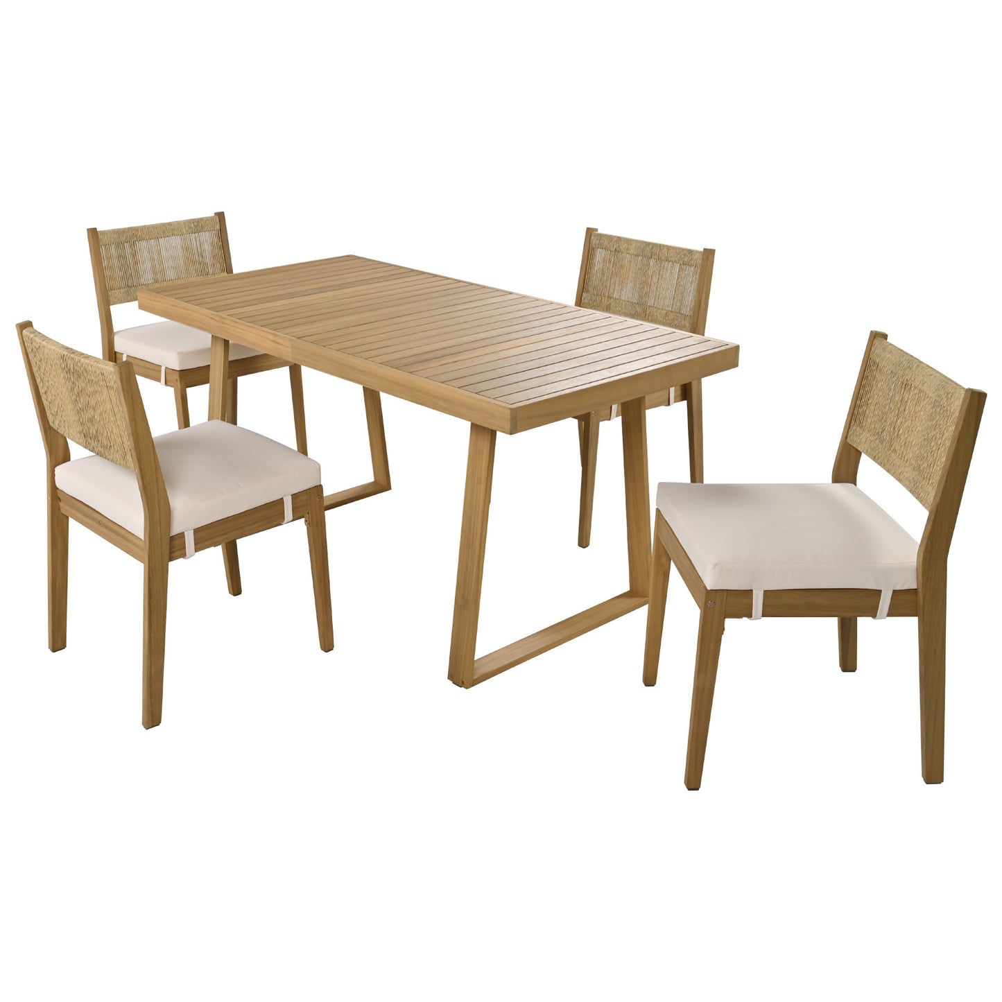Multi-person Outdoor Dining Table and Chair Set, Thick Cushions