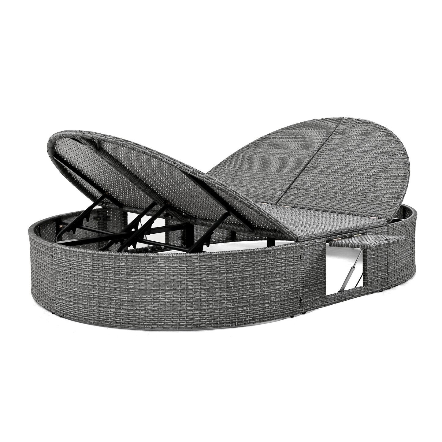 Outdoor Sun Bed Patio 2-Person Daybed, Cushions, Pillows