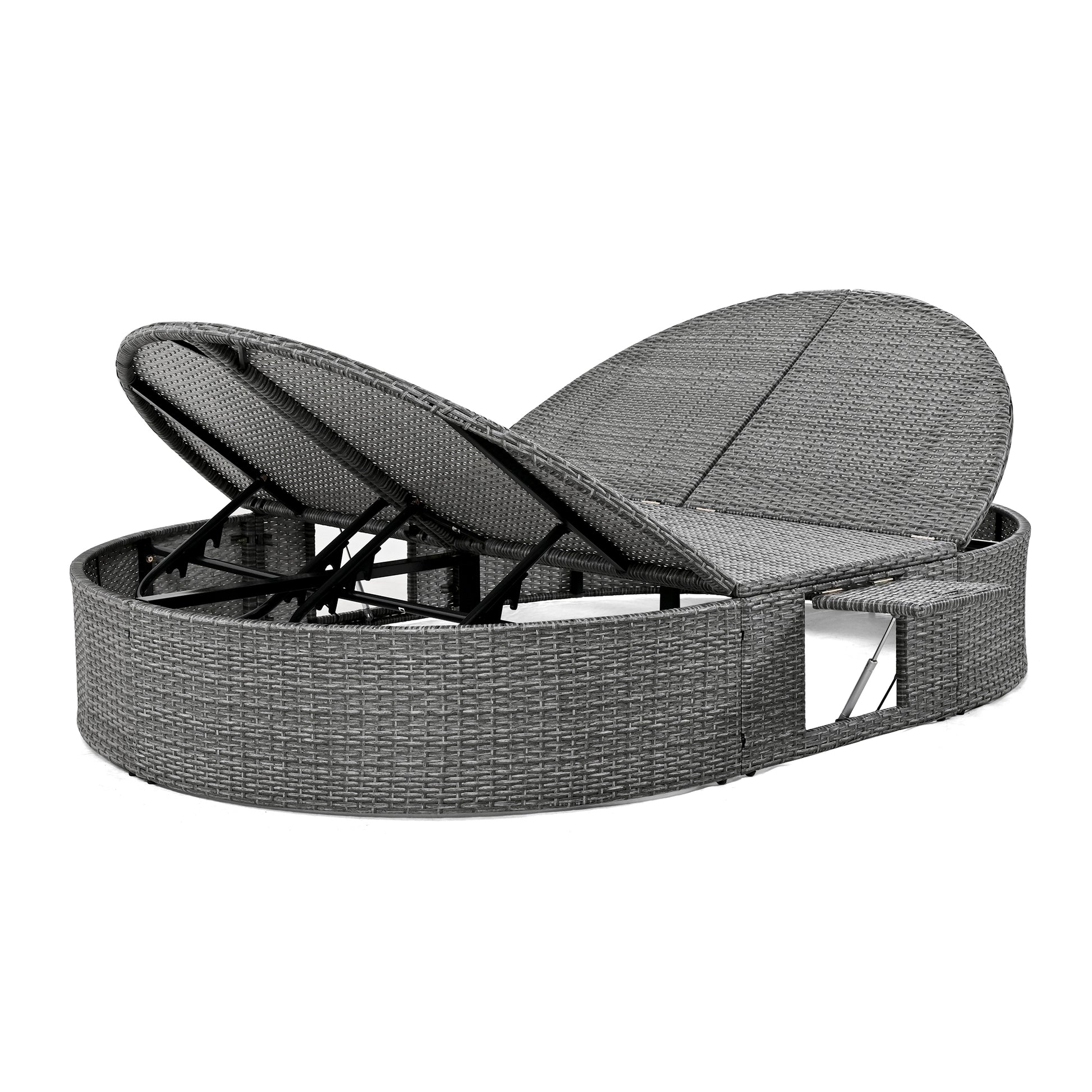 Outdoor Sun Bed Patio 2-Person Daybed, Cushions, Pillows