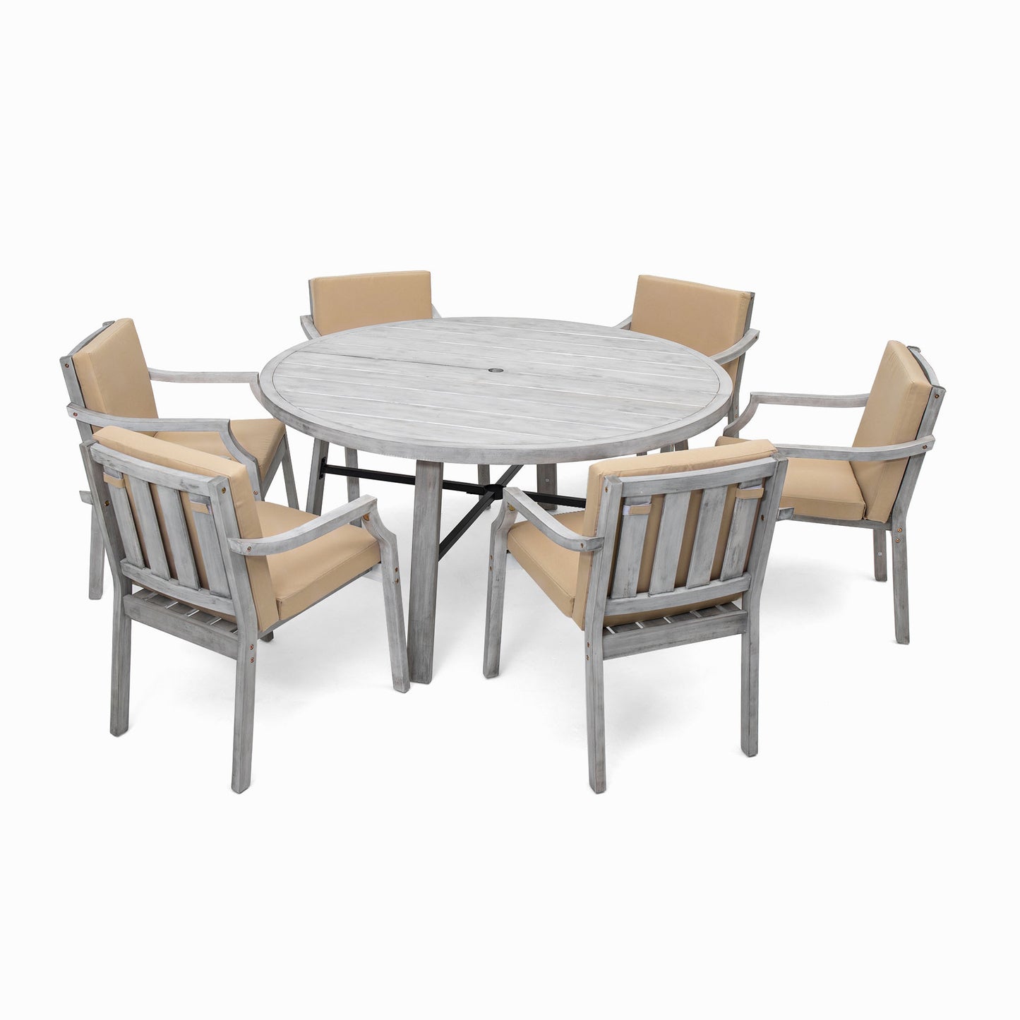 Outdoor Dinning Set 6-Person Outdoor, Umbrella Removable Cushions