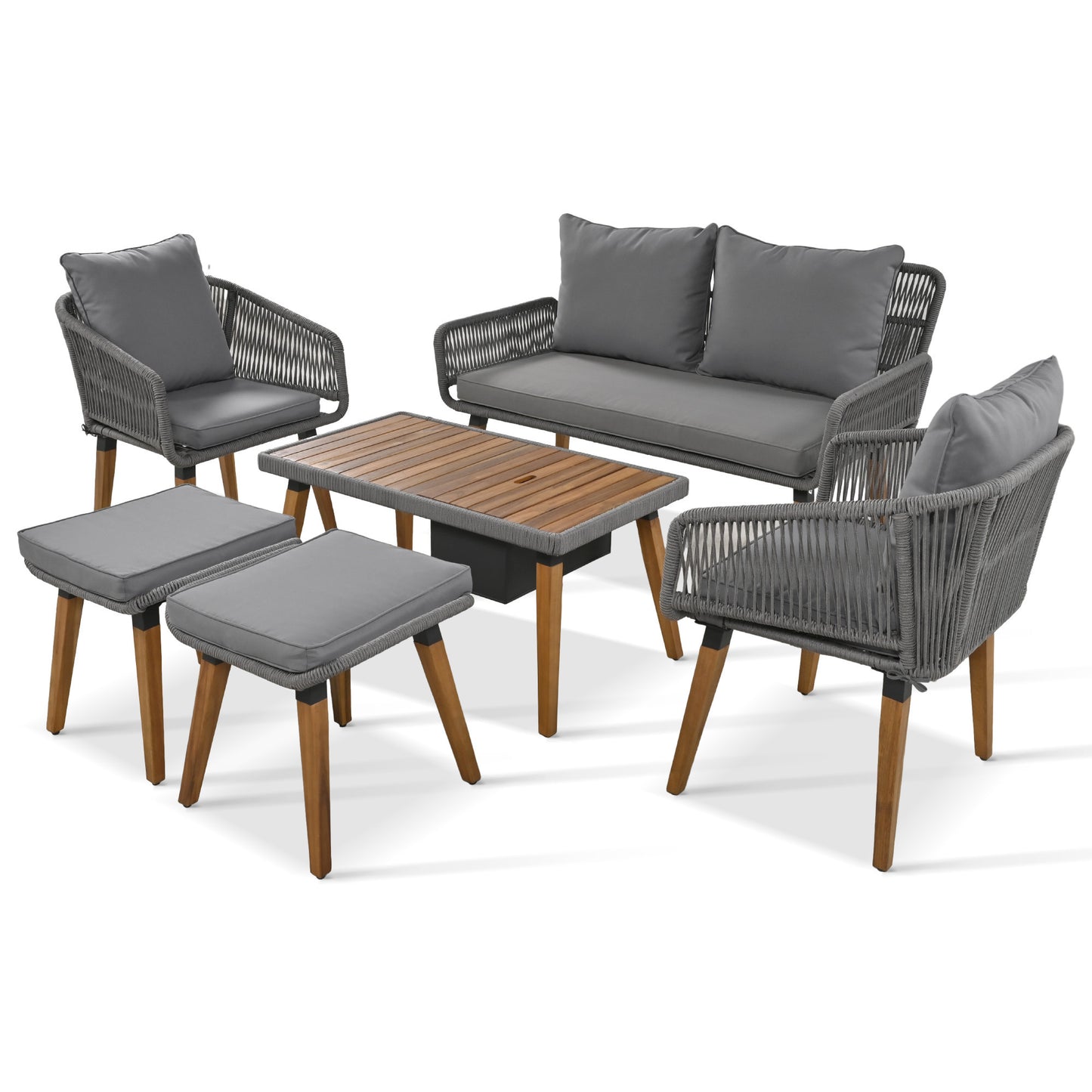 6-Piece Patio Outdoor Furniture, Bar Table