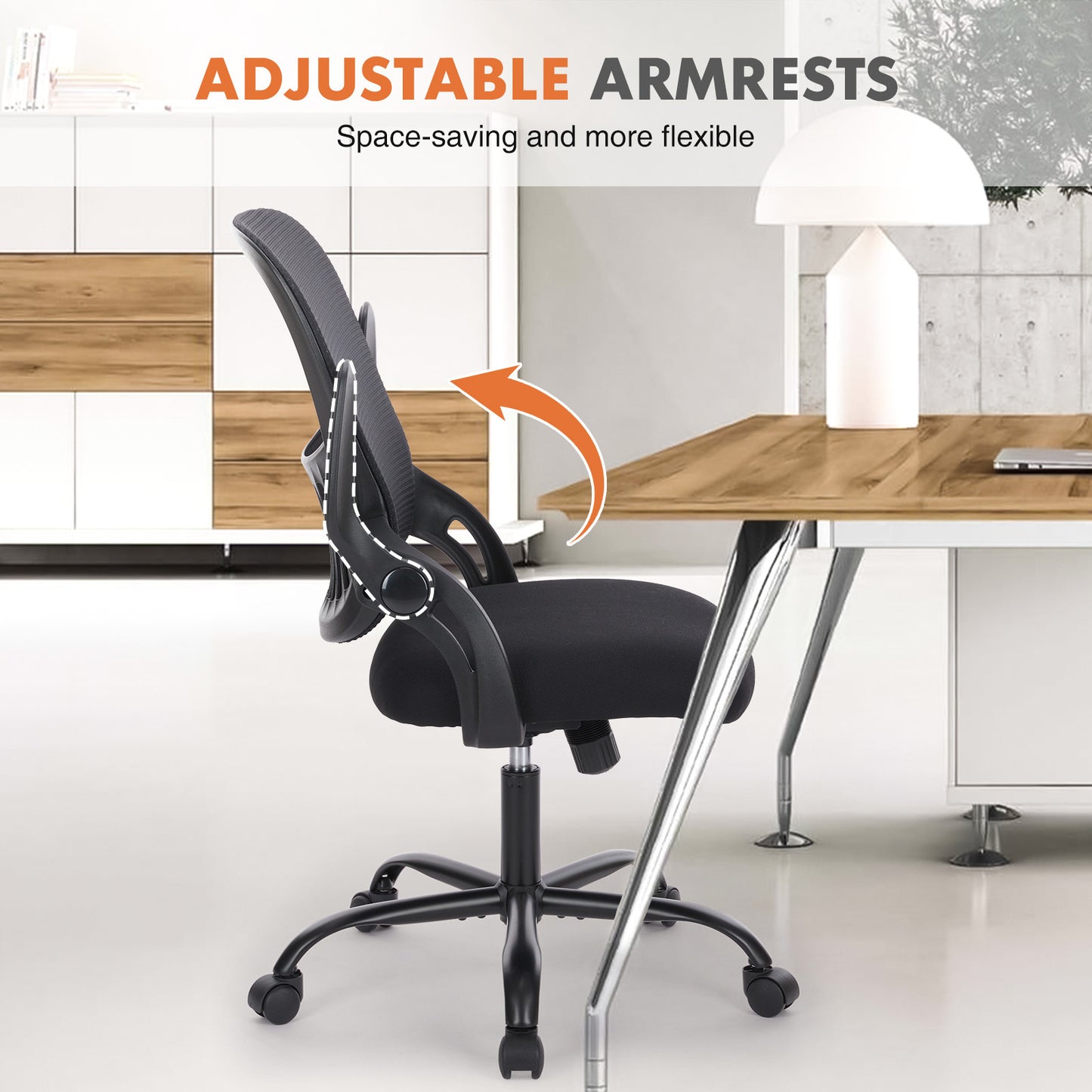 Office Mid Back Ergonomic Mesh Computer Desk