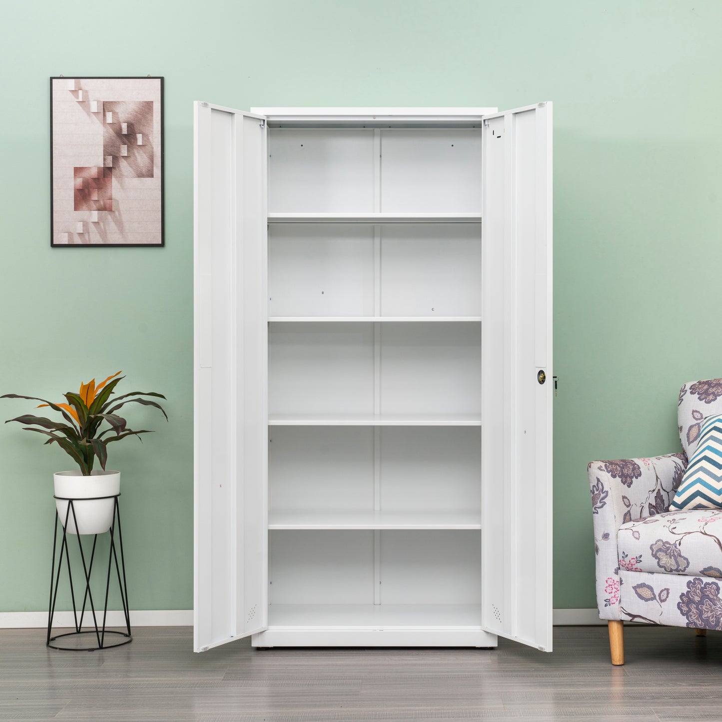 Storage Cabinet 2 Doors 5 Storage Spaces, Home/ Office