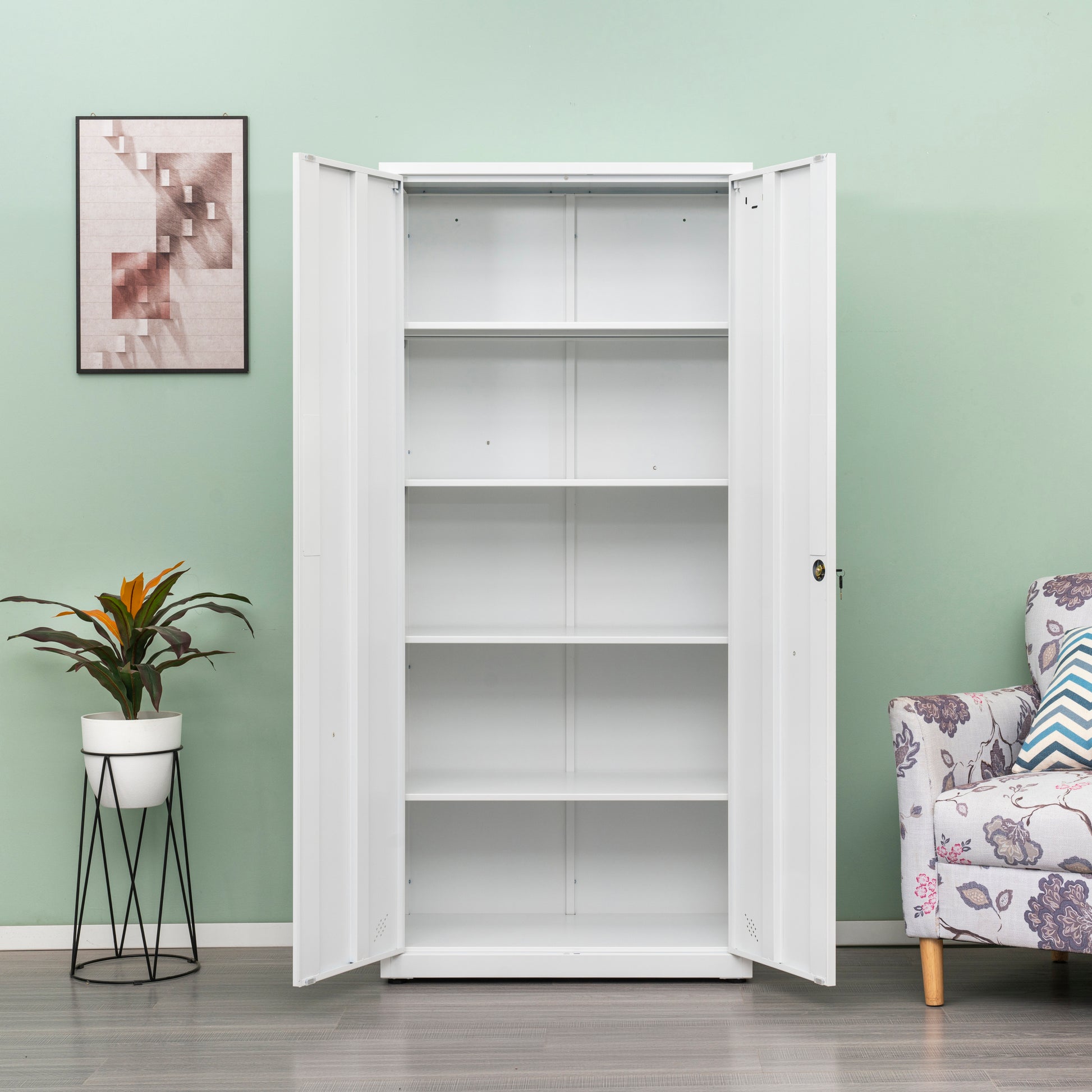 Storage Cabinet 2 Doors 5 Storage Spaces, Home/ Office
