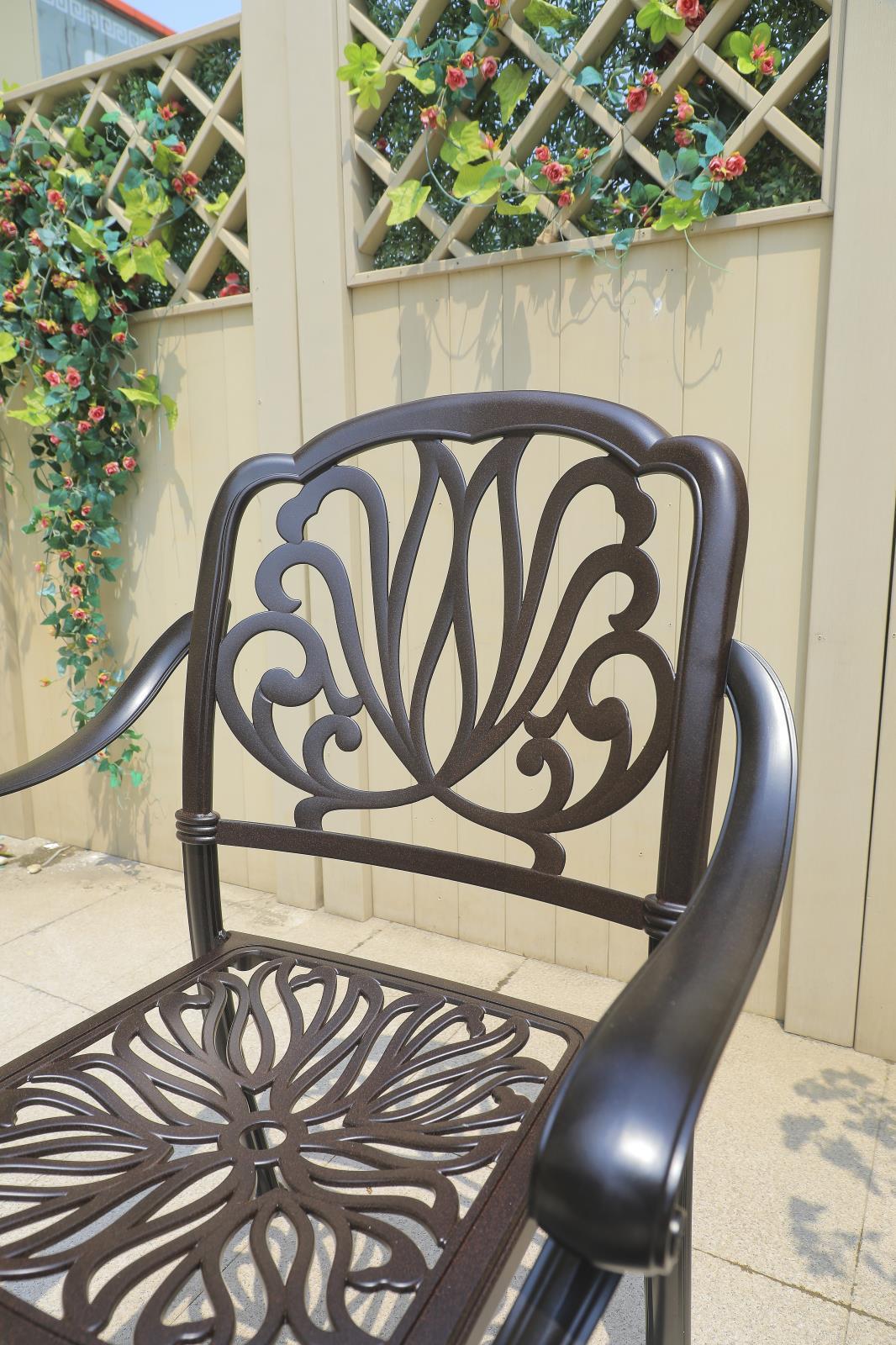 5PCS Outdoor Patio Furniture Dining Table Set All-Weather Cast Aluminum