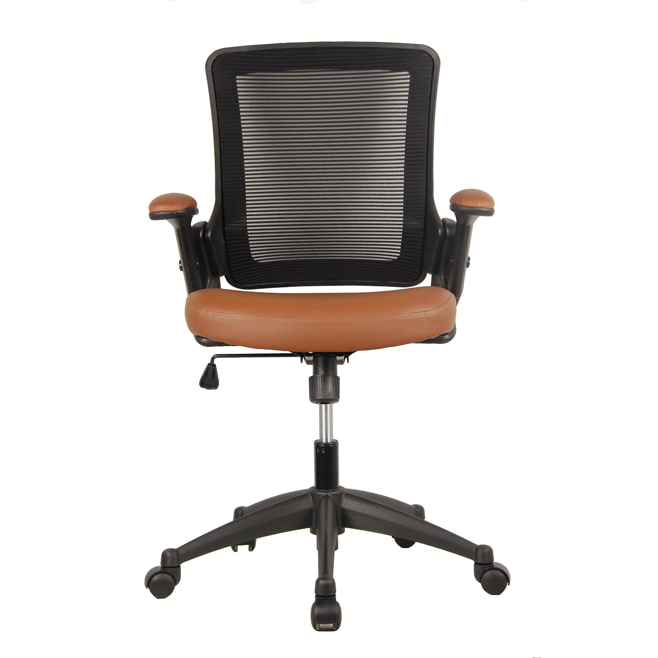 Mesh Task Office Chair with Height Adjustable Arms, Brown