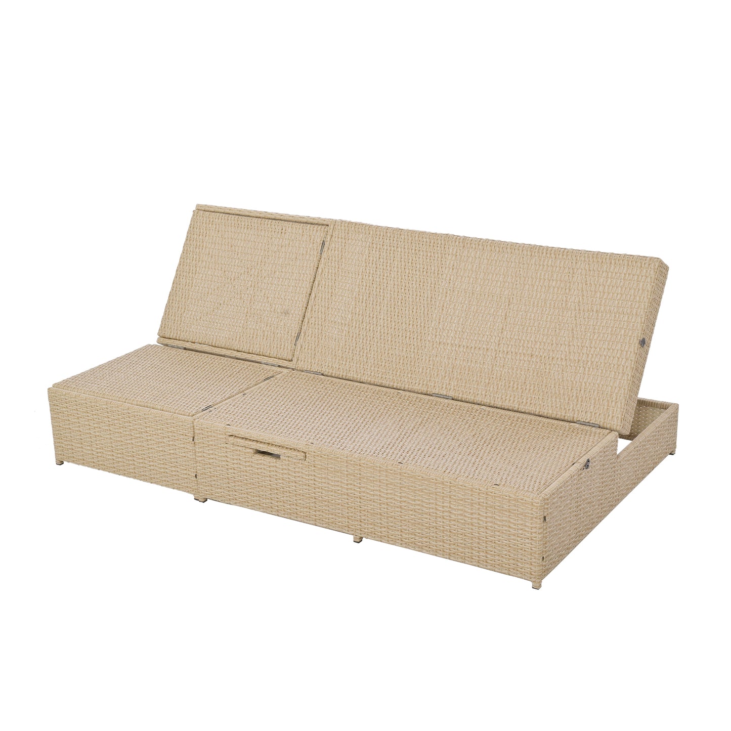 Outdoor Double Patio, Reclining Chairs, Adjustable Backrest Seat