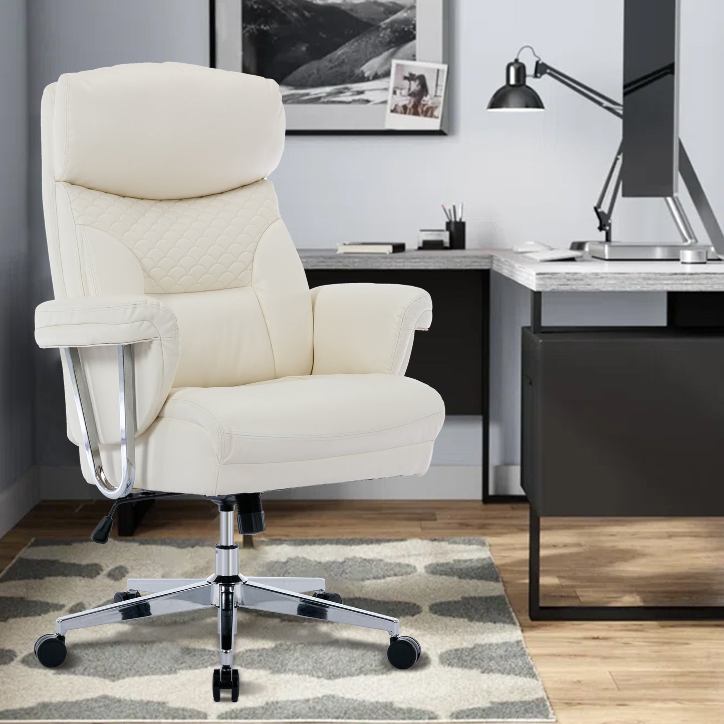 Executive Office Chair 300lbs-Ergonomic Leather