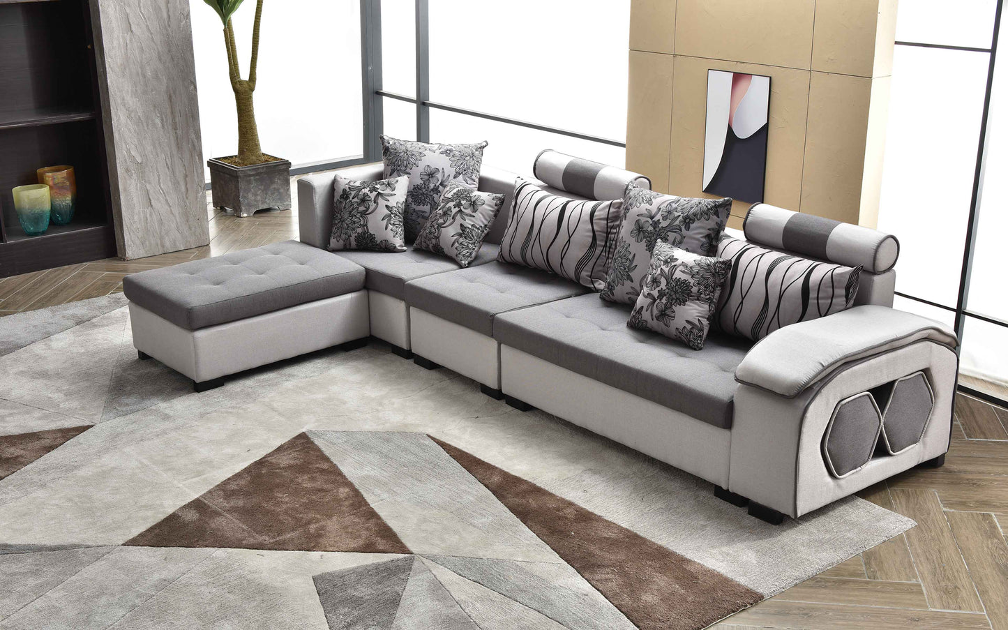 Selena Modular Tufted Sectional Style
