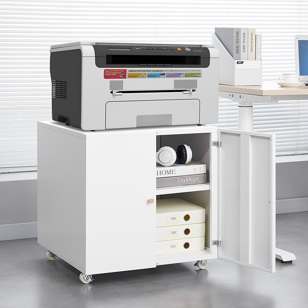 Printer Stand Storage Mobile Adjustable Shelf File Cabinet on Wheels