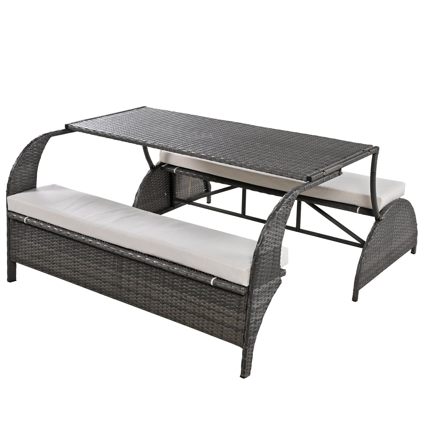 Outdoor Loveseat and Convertible to four seats and a table