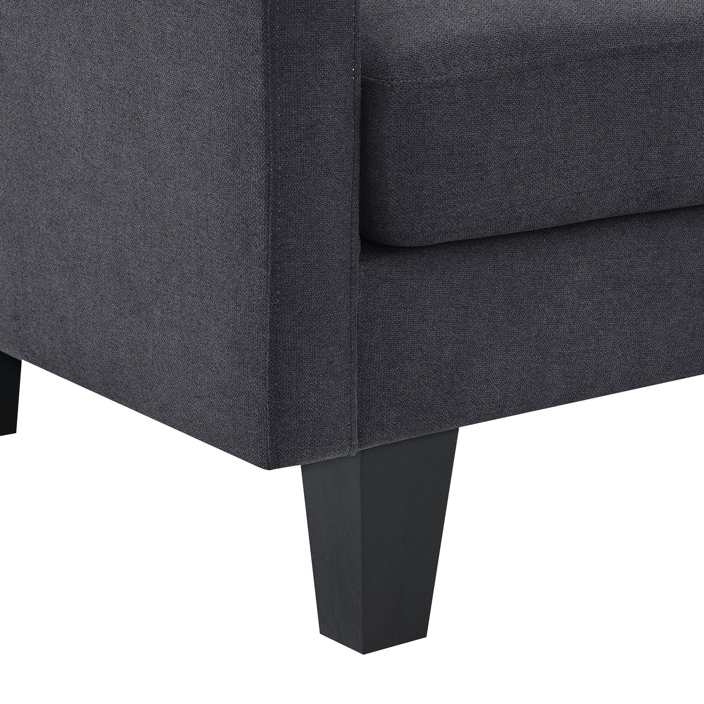 Terrycloth Sectional Sofa, 5-Seat Set, Chaise Lounge, L-Shape, Living Room, Grey