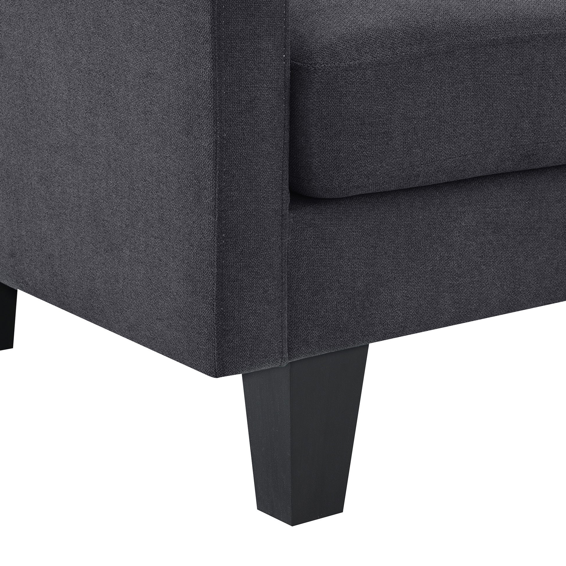 Terrycloth Sectional Sofa, 5-Seat Set, Chaise Lounge, L-Shape, Living Room, Grey