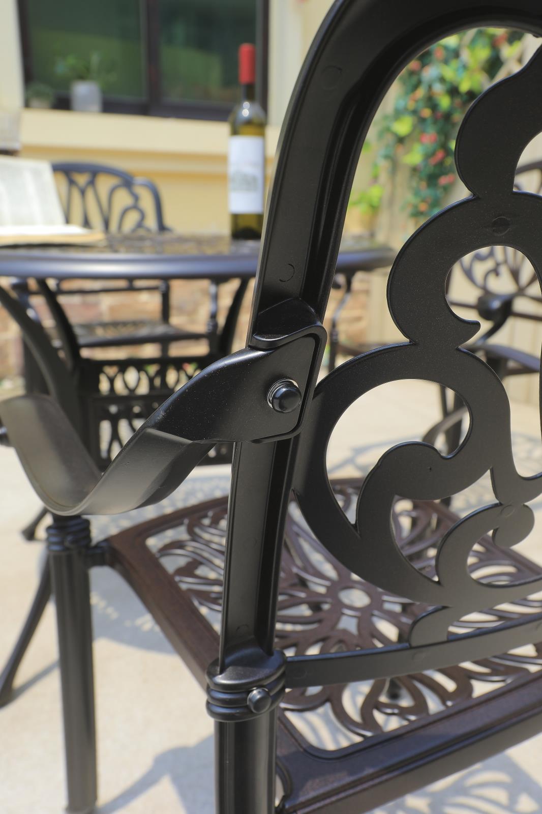 5PCS Outdoor Patio Furniture Dining Table Set All-Weather Cast Aluminum