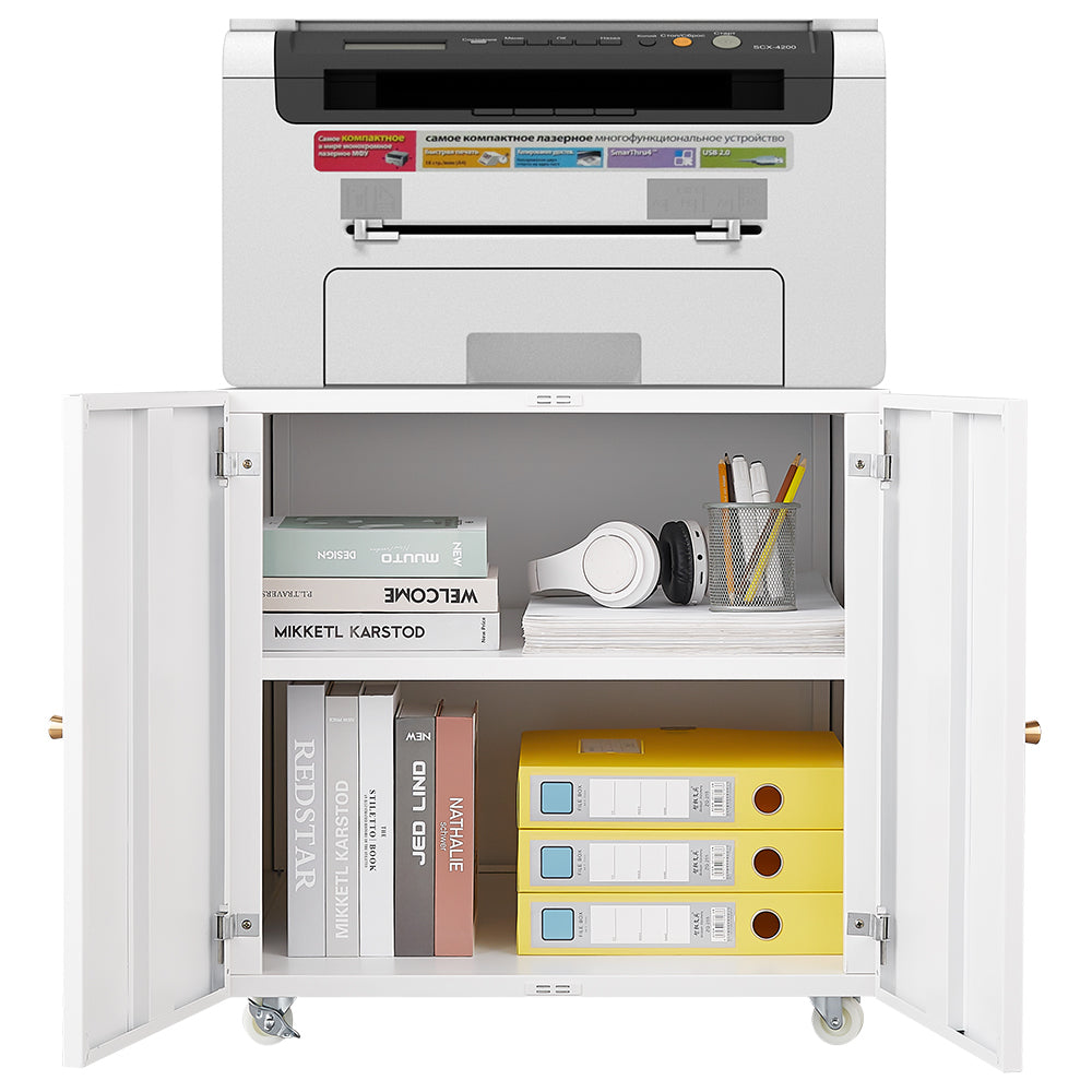 Printer Stand Storage Mobile Adjustable Shelf File Cabinet on Wheels