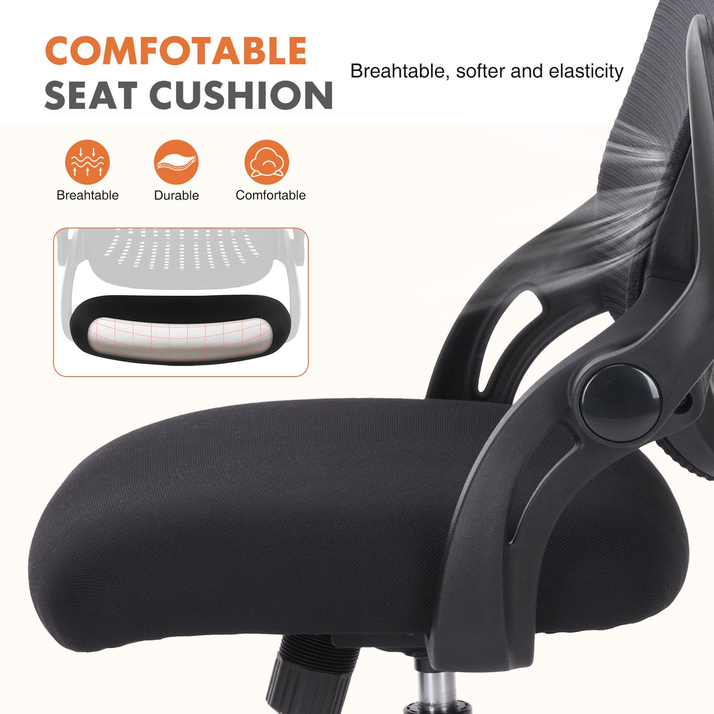 Office Mid Back Ergonomic Mesh Computer Desk