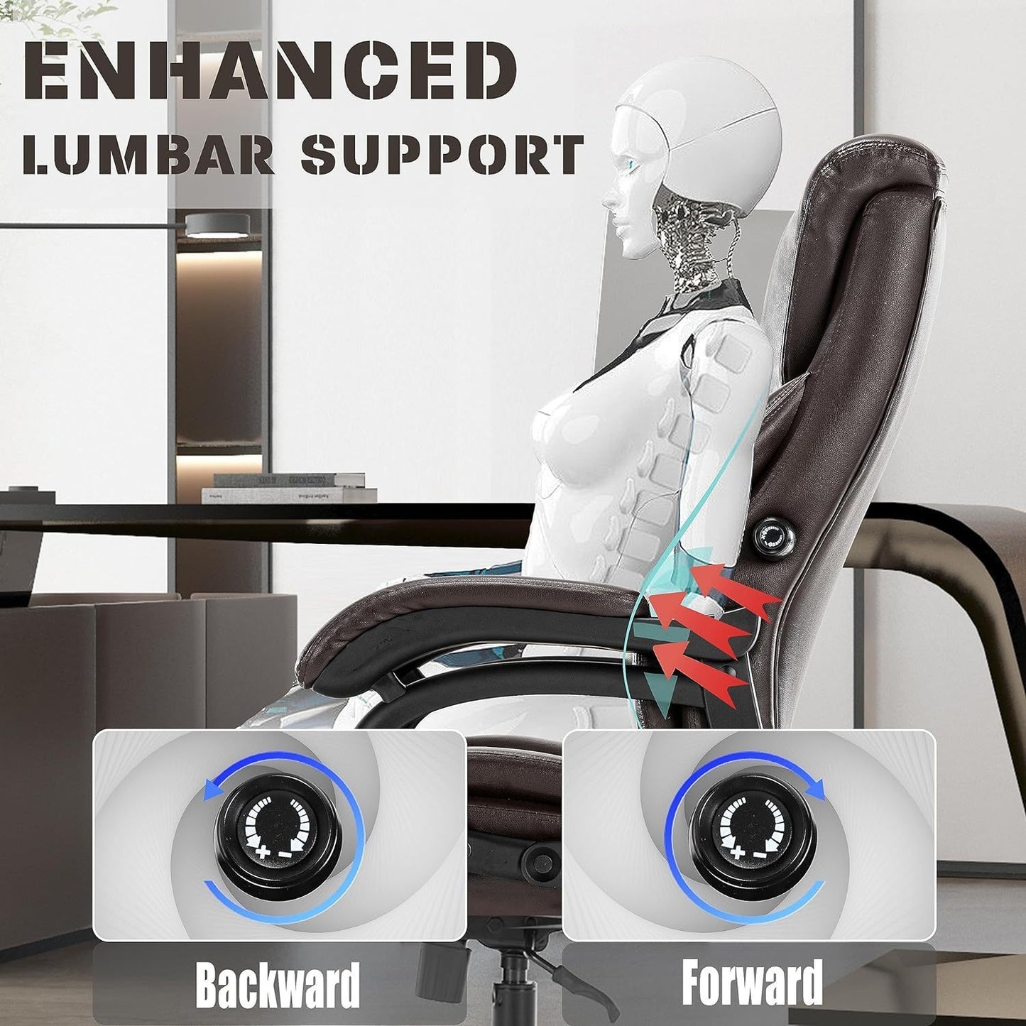 Adjustable Lumbar Support Heavy Duty Office Chair