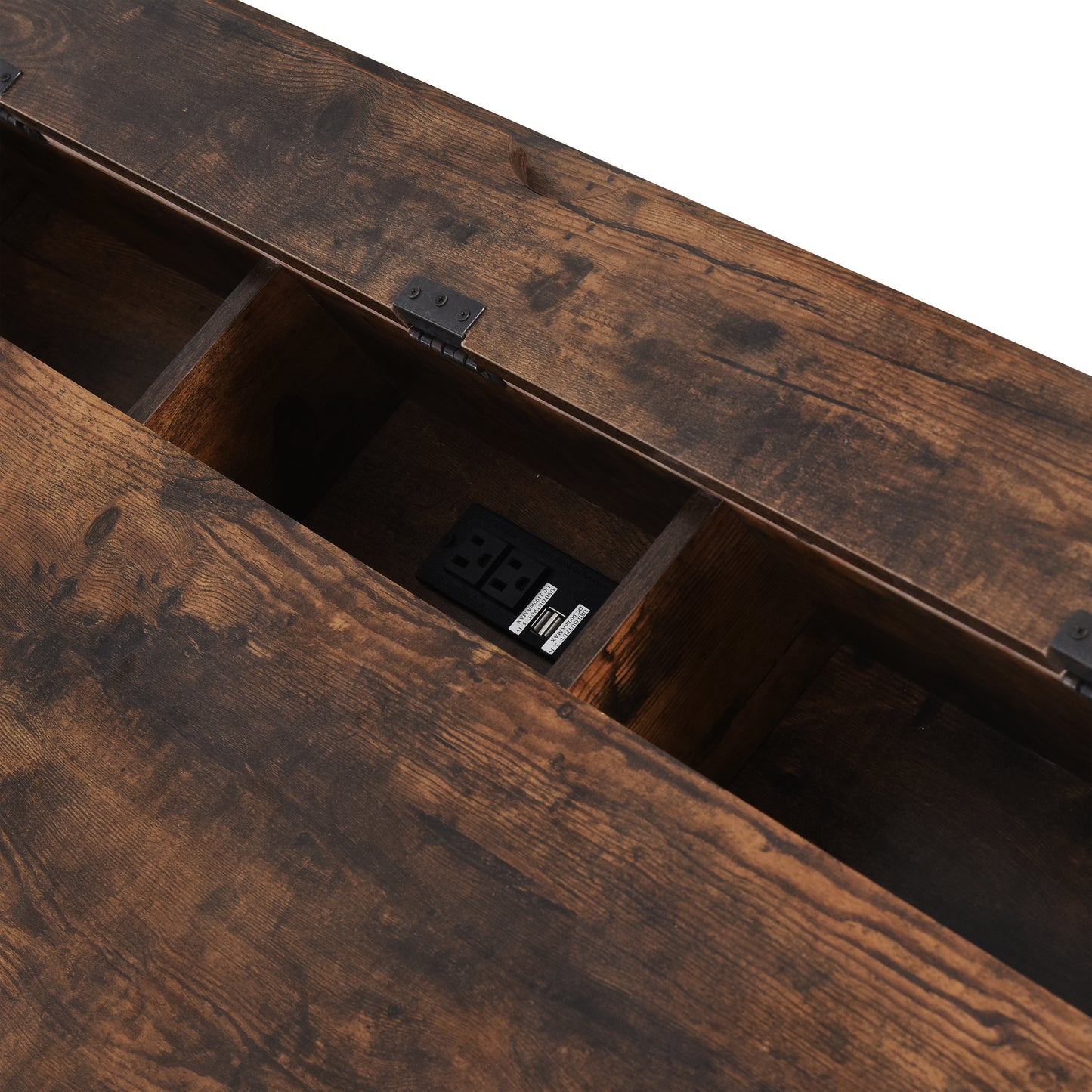 Executive Desk Metal Edge with 2 file drawers, USB Ports and Outlets