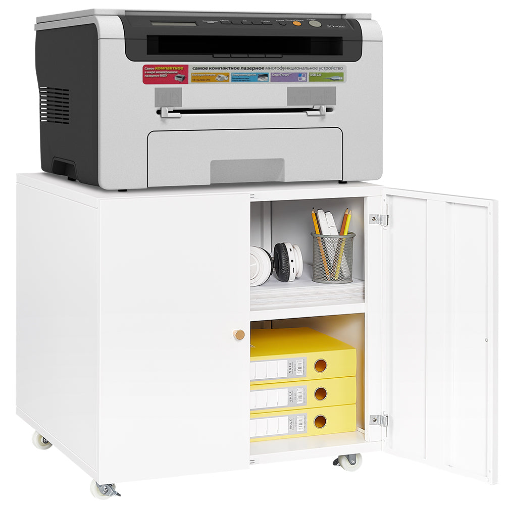 Printer Stand Storage Mobile Adjustable Shelf File Cabinet on Wheels