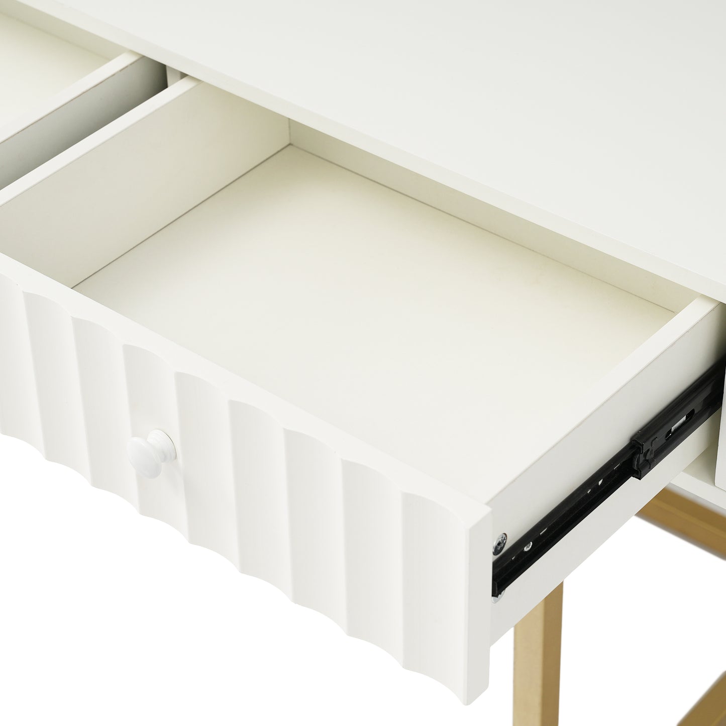 Executive Curved Office Desk, Waveform Fluted Panel Design