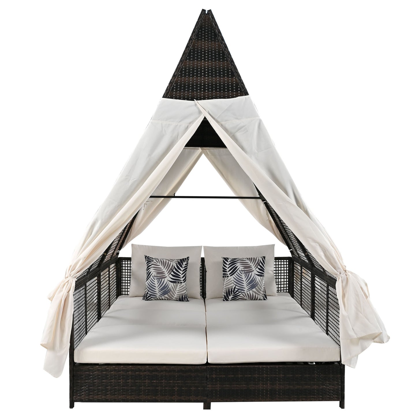 Outdoor Daybed Patio Lounge Bed, Adjustable Backrest