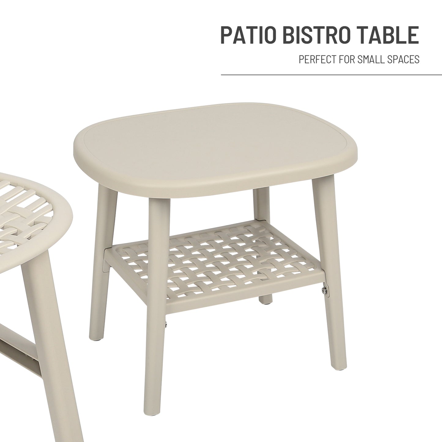 3 Pieces Hollow Design Retro Patio Table Chair Set All Weather
