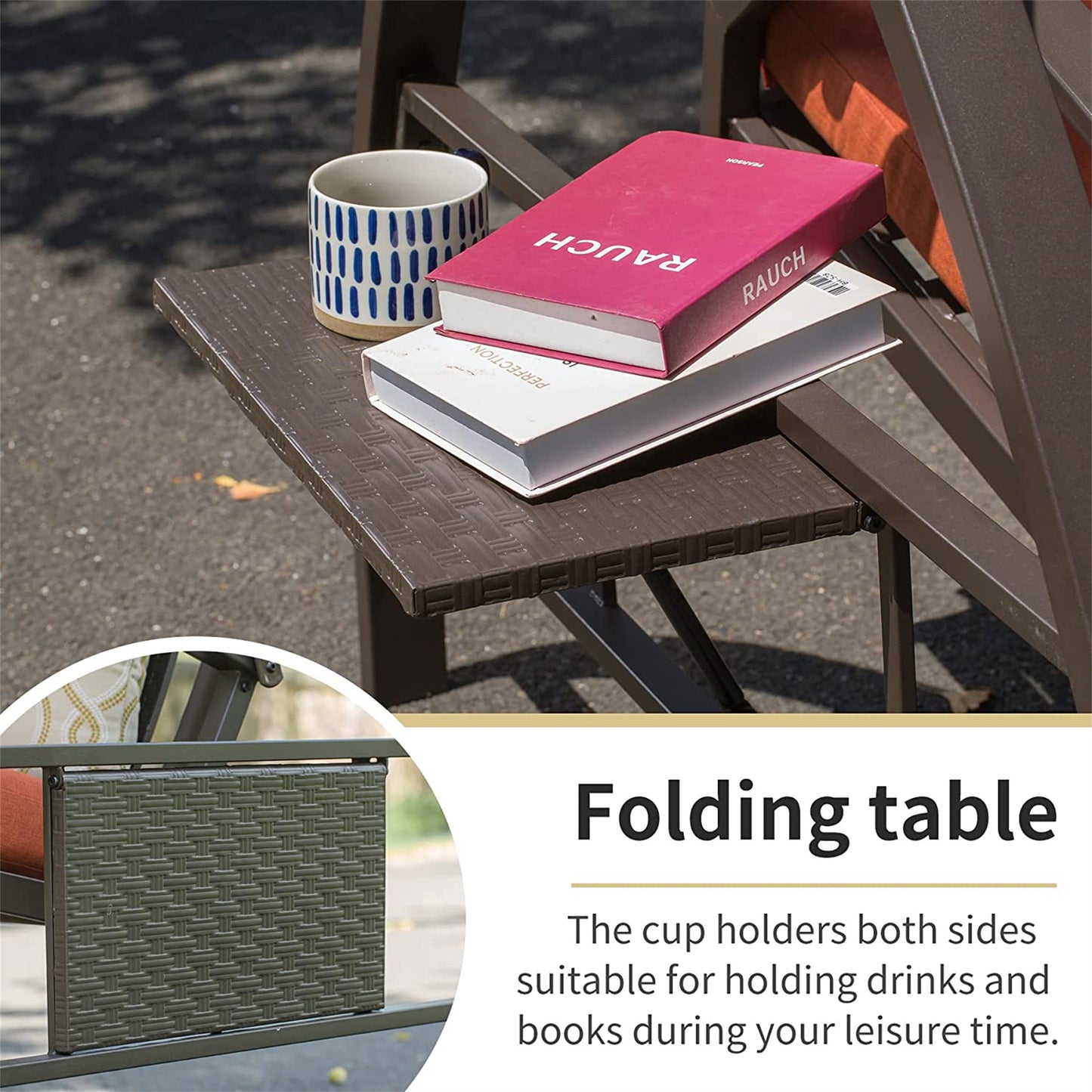 Patio Porch Swing 2 Person Adjustable Canopy