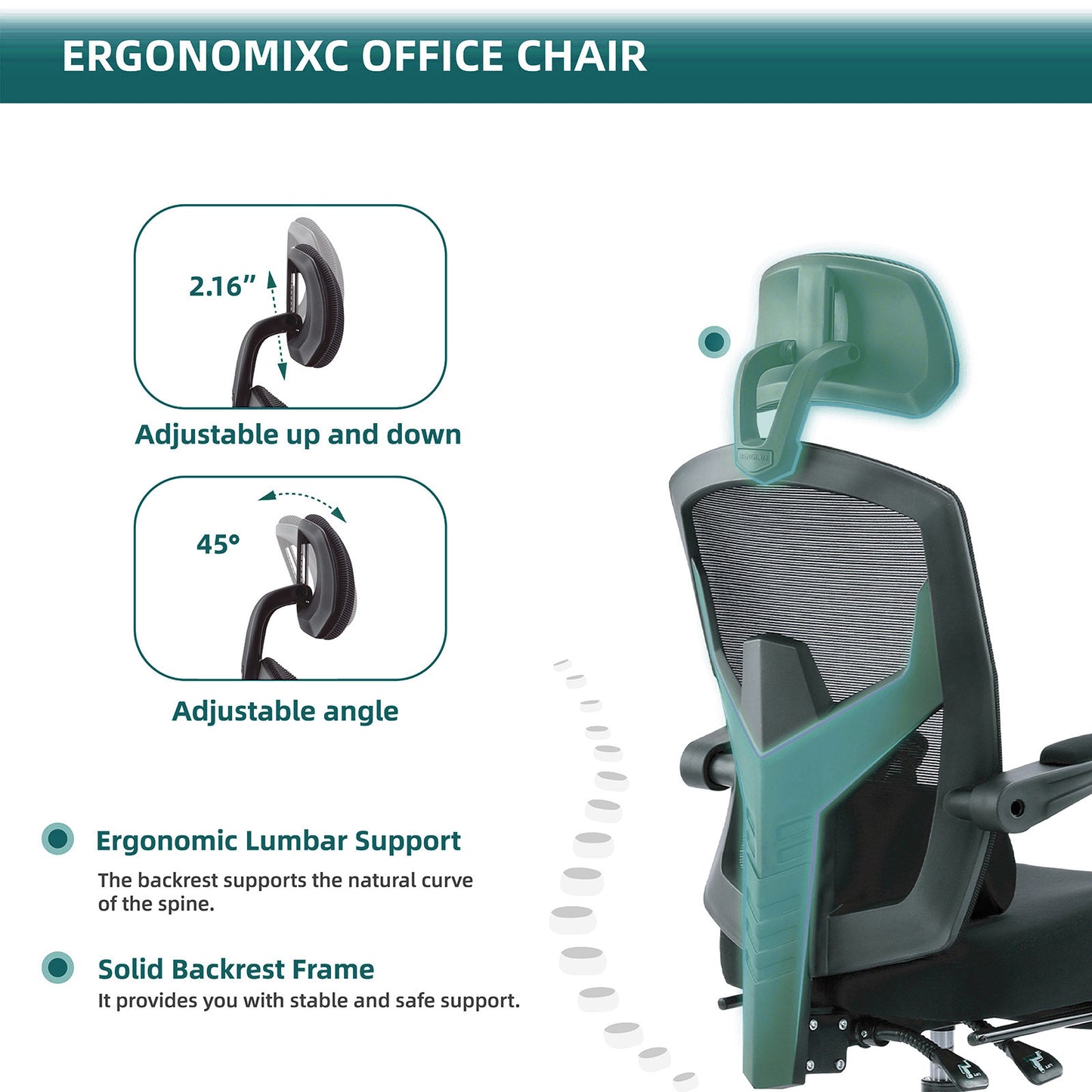 Ergonomic Office Chair Lumbar Support Pillow Computer Desk Chair