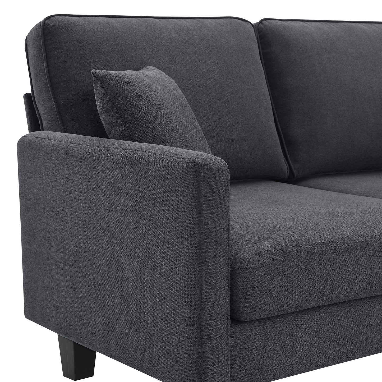 Terrycloth Sectional Sofa, 5-Seat Set, Chaise Lounge, L-Shape, Living Room, Grey