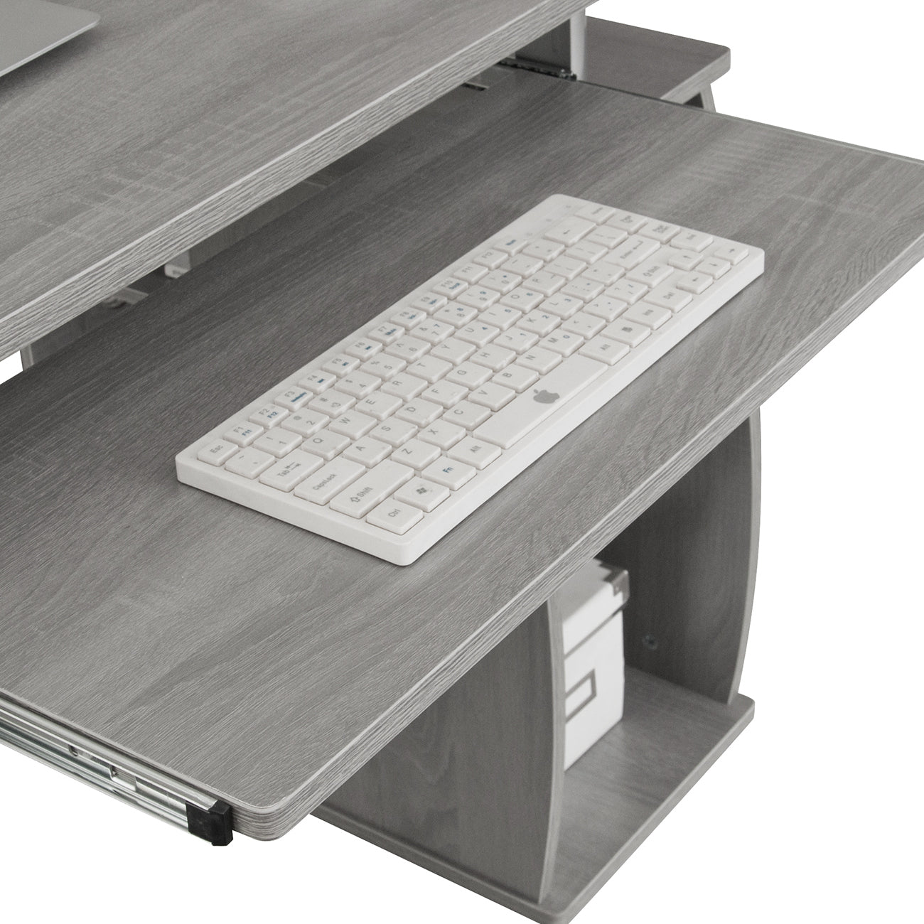 Computer Workstation Desk With Storage, Grey