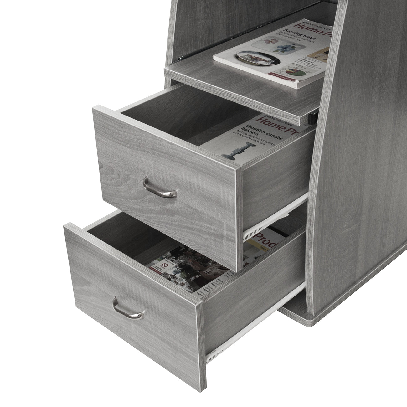 Computer Workstation Desk With Storage, Grey