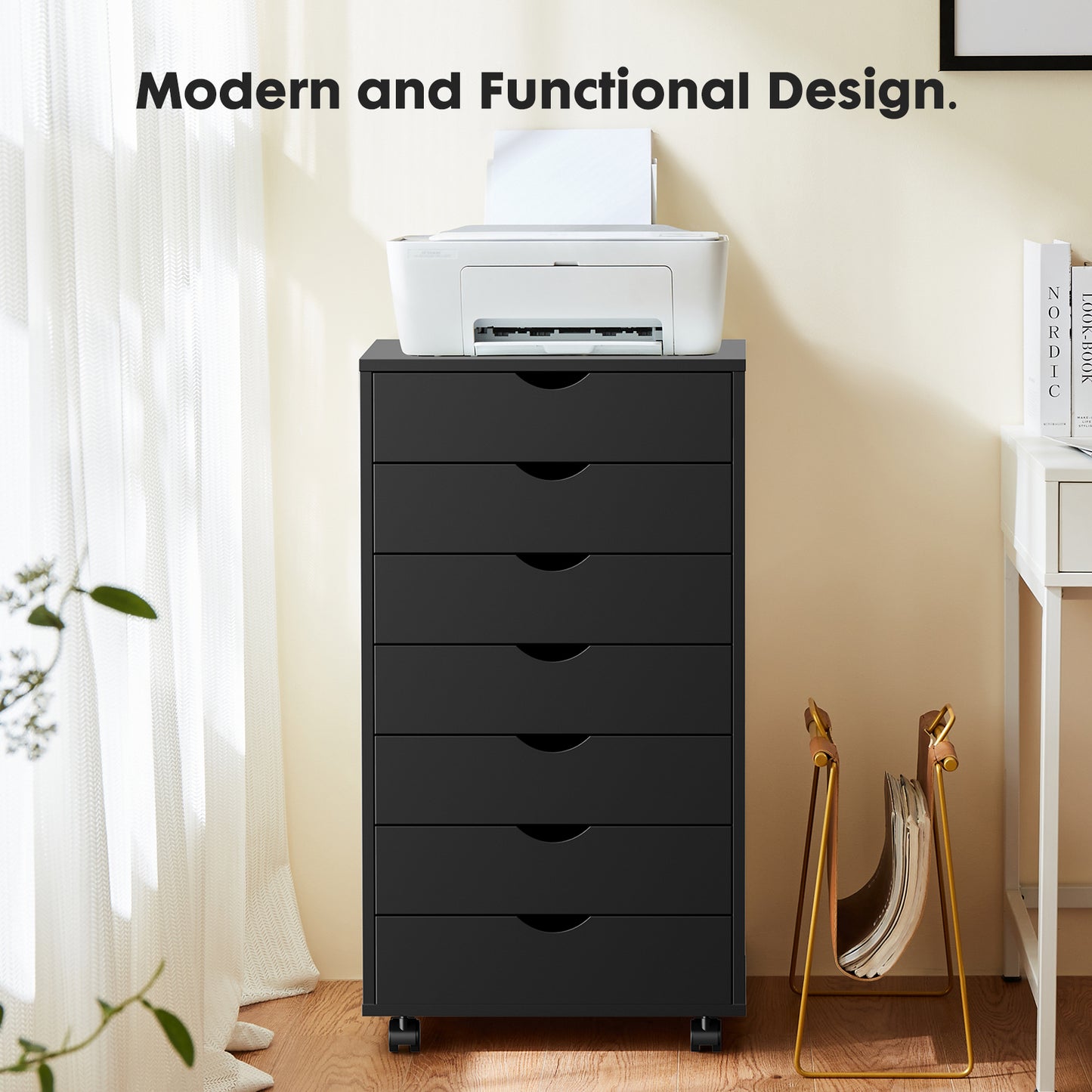 7 Drawer Chest - Storage Cabinets with Wheels Dressers