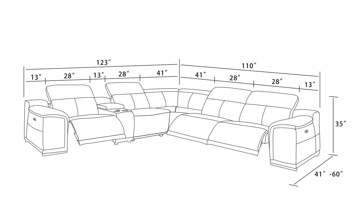 Modern Sectional with Recliner