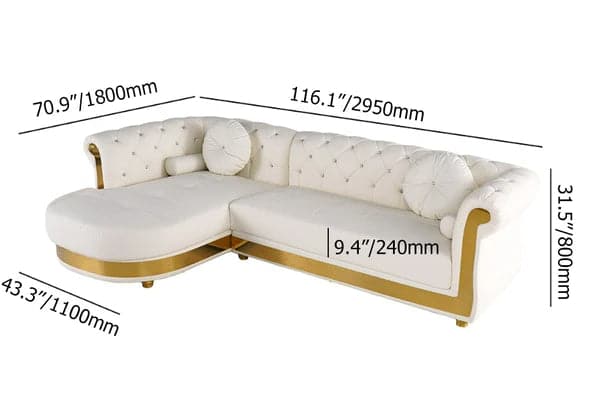 L-Shaped Sectional Sofa: 5-Seater Loveseat