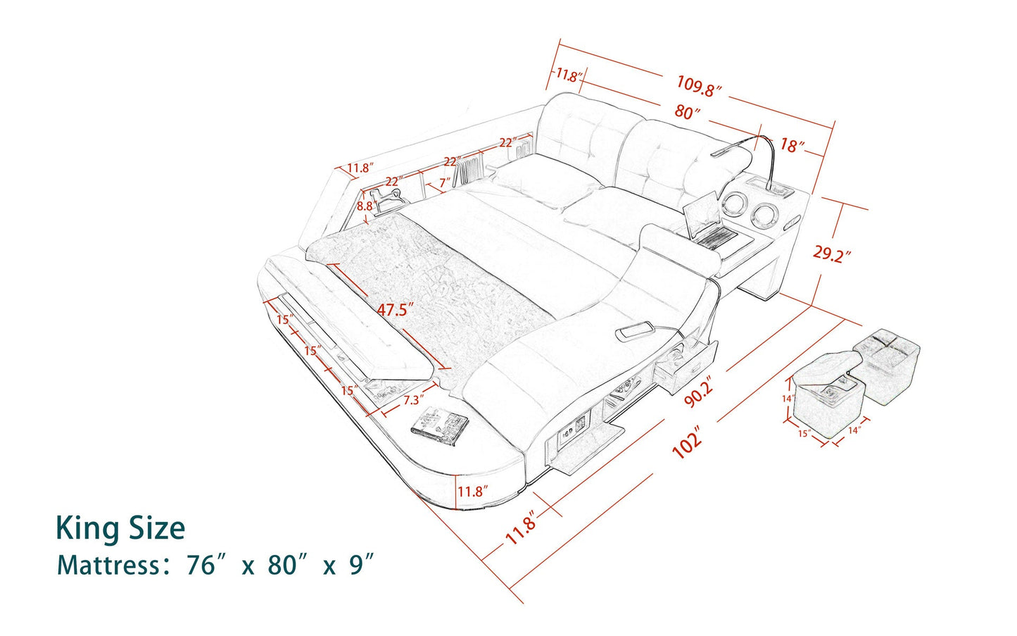 Tech Smart Ultimate Bed | All In One Bed